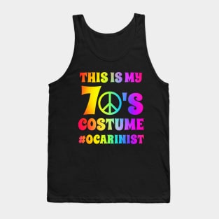 Groovy Ocarina Player This Is My 70s Costume Halloween Party Retro Vintage Tank Top